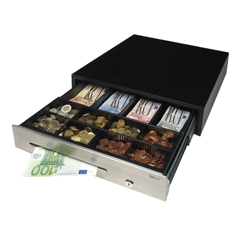 Safescan kassalade HD-4141S Heavy Duty, zwart/zilver, 8 muntvakken